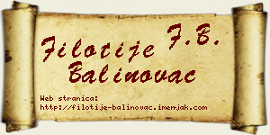 Filotije Balinovac vizit kartica
